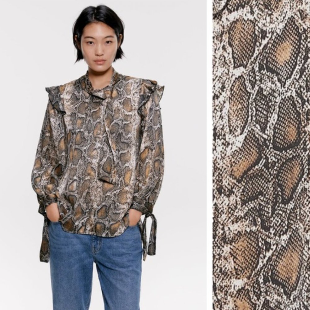 Zara | Snakeskin Printed Blouse